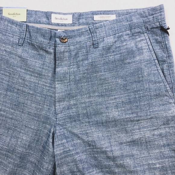 Geneva Blue Chambray Linden Flat Front Chino Short - Picture 5 of 8